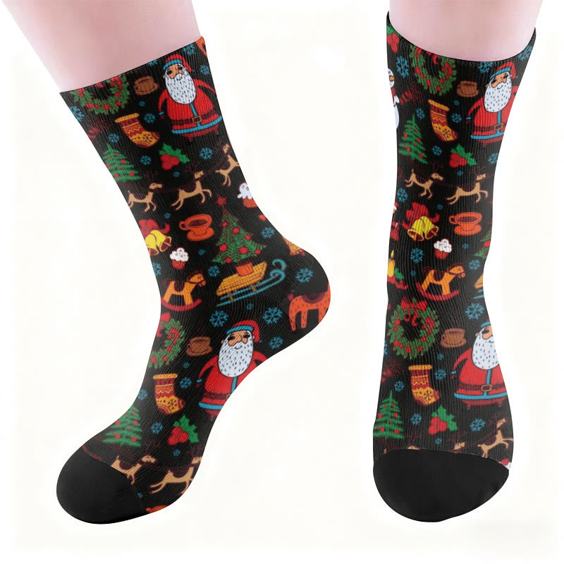 Plus Size Santa Claus Elk Quarter Socks - image 1