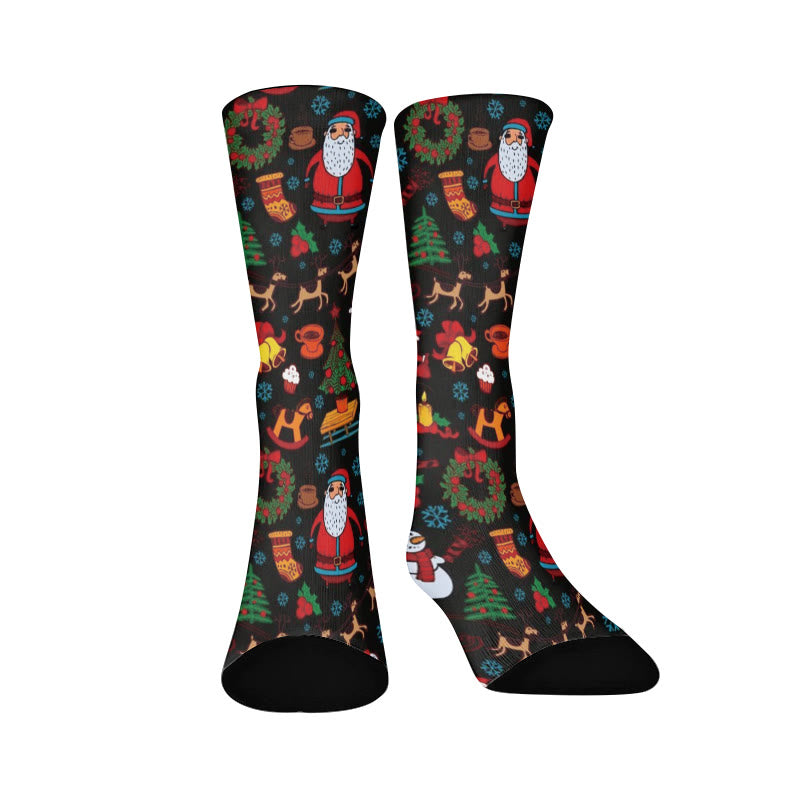 Plus Size Santa Claus Elk Quarter Socks - Black - EU37-44(US4-10) - image 3