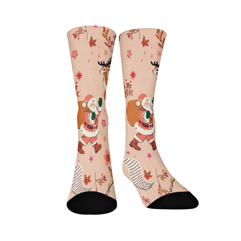 Plus Size Pink Santa Claus Quarter Socks - Pink - EU37-44(US4-10) - image 3