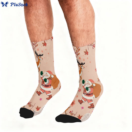 Plus Size Pink Santa Claus Quarter Socks - image 0
