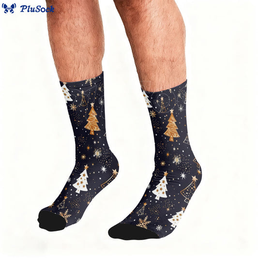 Plus Size Christmas Tree Snowflake Quarter Socks - image 0