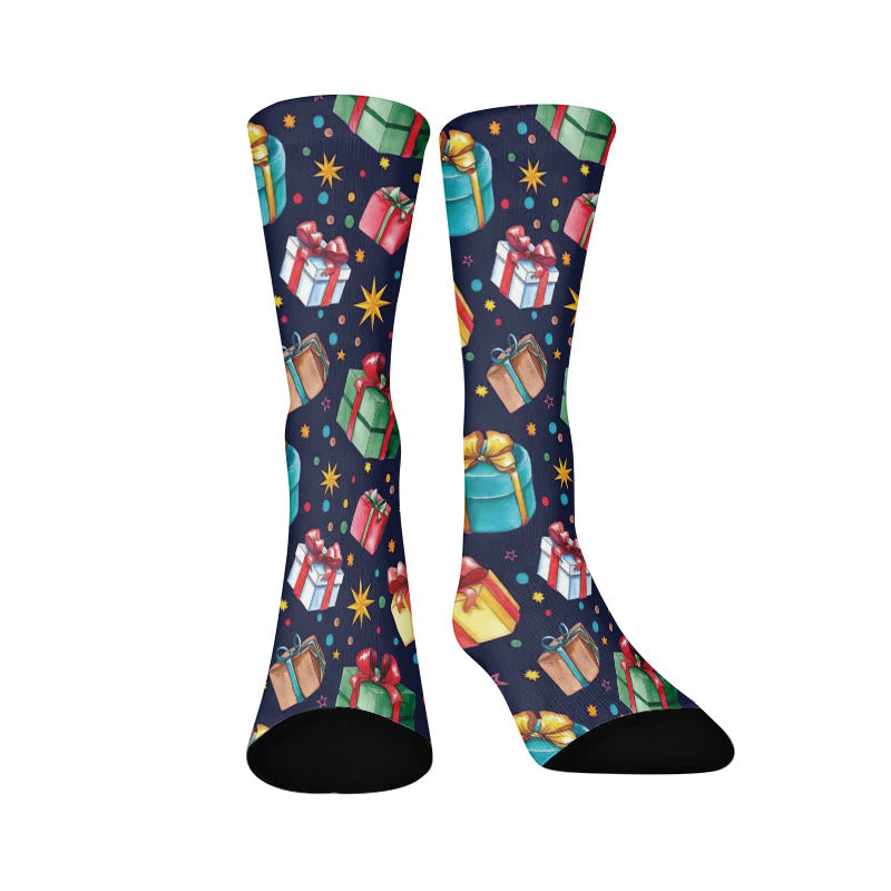 Plus Size Christmas Gift Box Quarter Socks - Navy Blue - EU37-44(US4-10) - image 3