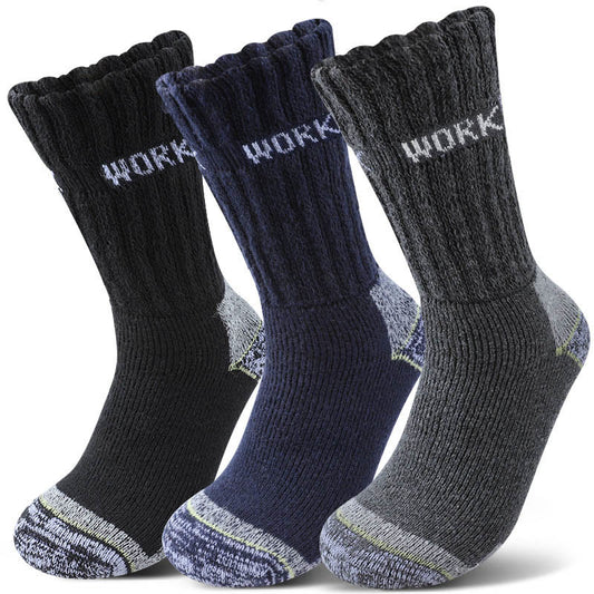 Plus Size Thickened Cold Protection Quarter Socks(3 Pairs) - Multicolor - EU39-45(US6-11) - image 0
