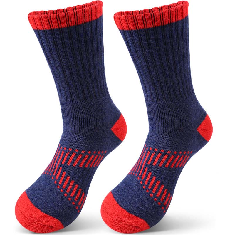 Plus Size Wool Hike Quarter Socks(4 Pairs) - Red - EU36-42(US3-8.5) - image 1