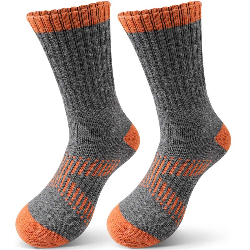 Plus Size Wool Hike Quarter Socks(4 Pairs) - Orange - EU36-42(US3-8.5) - image 3