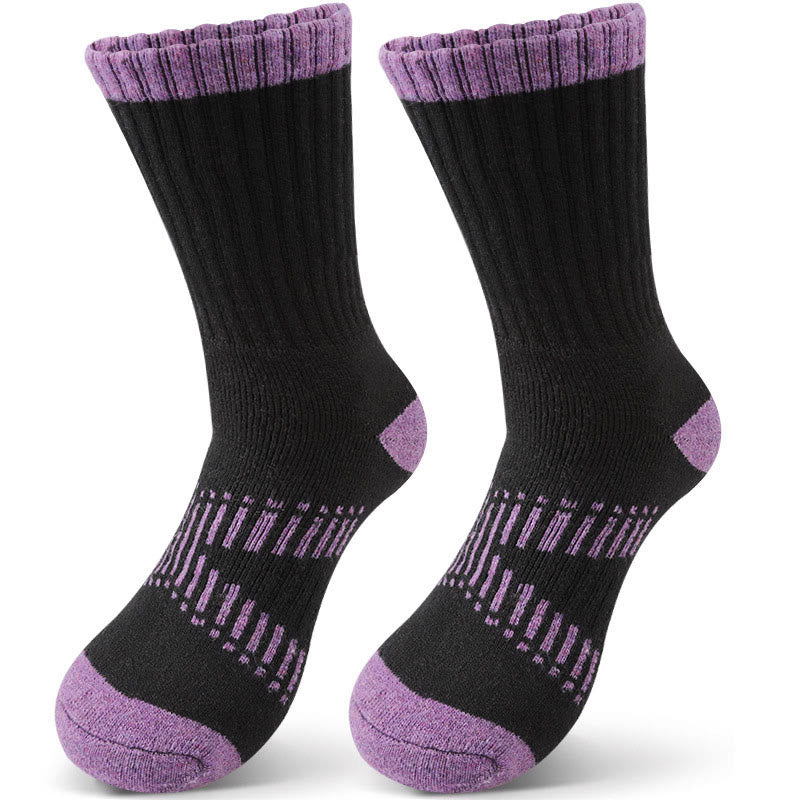 Plus Size Wool Hike Quarter Socks(4 Pairs) - Purple - EU36-42(US3-8.5) - image 2