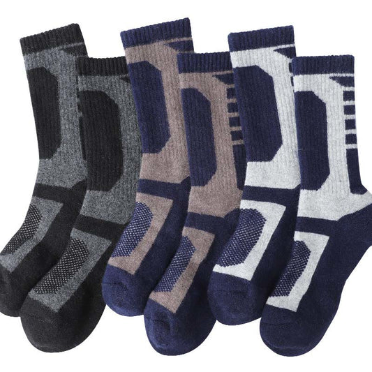Plus Size Wool Geometry Quarter Socks(3 Pairs) - Multicolor - EU39-45(US6-11) - image 0