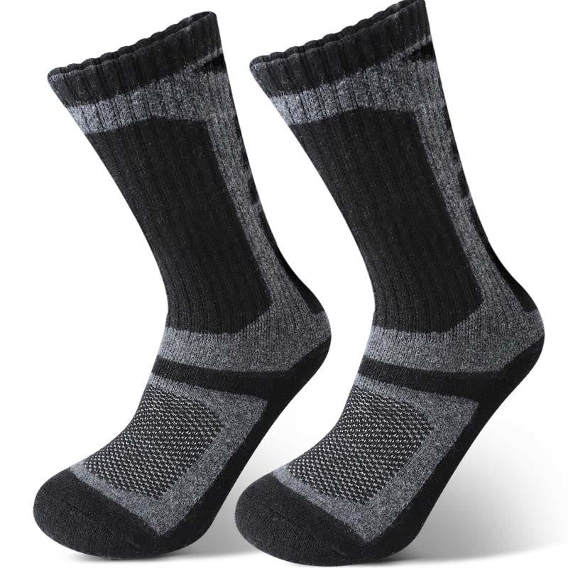 Plus Size Wool Geometry Quarter Socks(3 Pairs) - Black - EU39-45(US6-11) - image 2