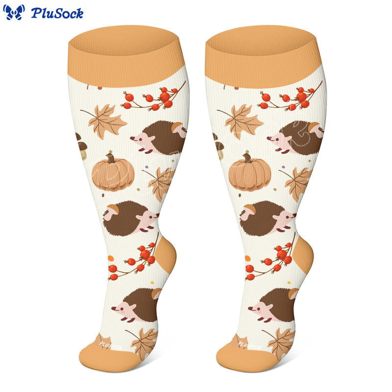 Plusock Plus Size Autumn Hedgehog Compression Socks - image 3