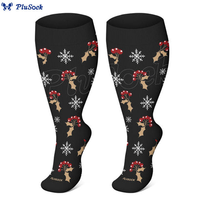 Plus Size Dachshund Snowman Compression Socks(3 Pairs) - image 2