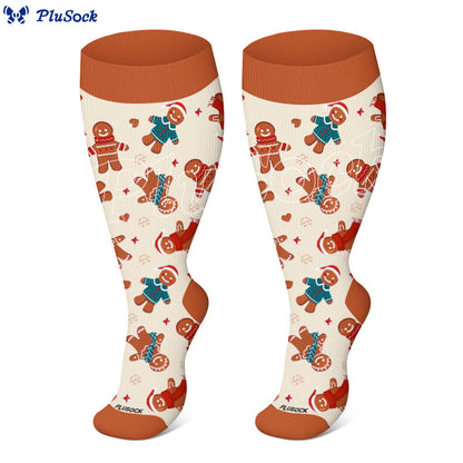 Plusock Plus Size Adorable Christmas Mix Compression Socks(3 Pairs) - image 2