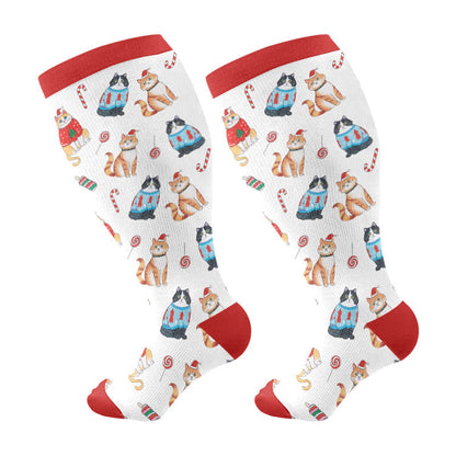 » Plusock Plus Size Adorable Christmas Mix Compression Socks (100% off)