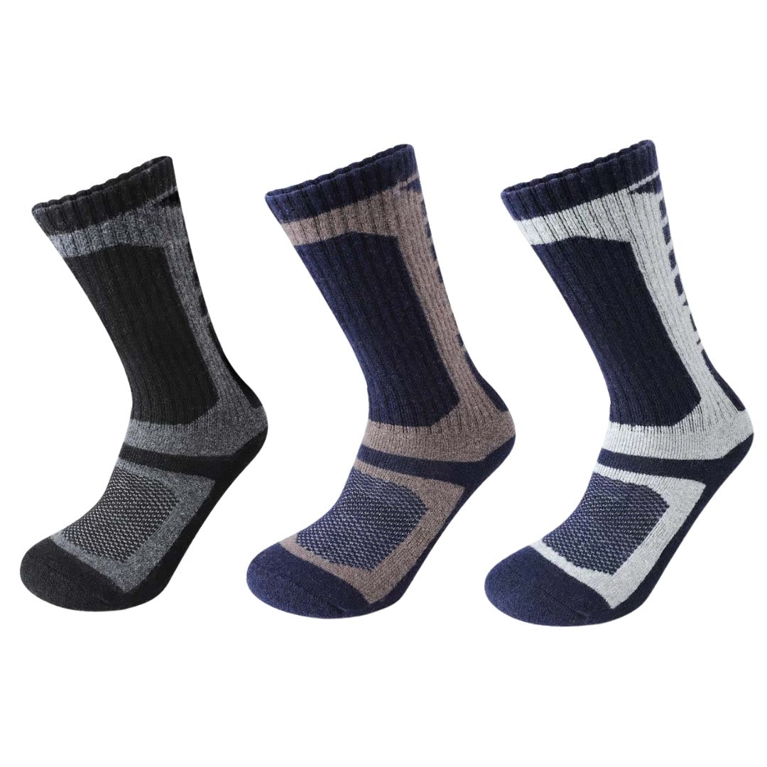 Plus Size Wool Geometry Quarter Socks(3 Pairs) - Multicolor - EU39-45(US6-11) - image 0