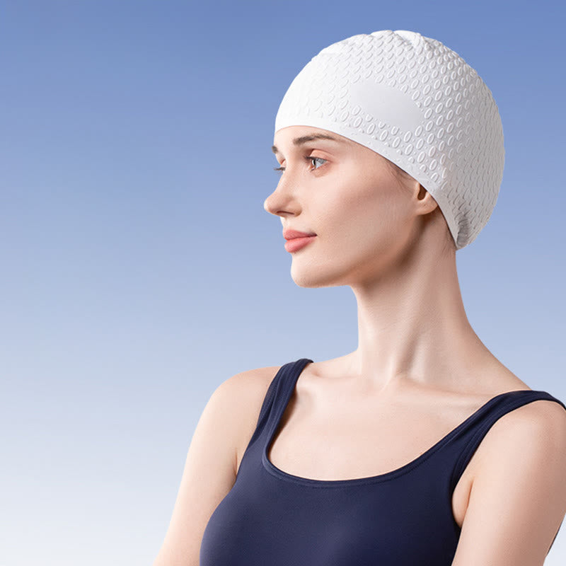 Solid Color Silicone Swim Cap - image 3