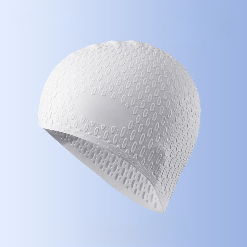 Solid Color Silicone Swim Cap - White - One Size - image 5