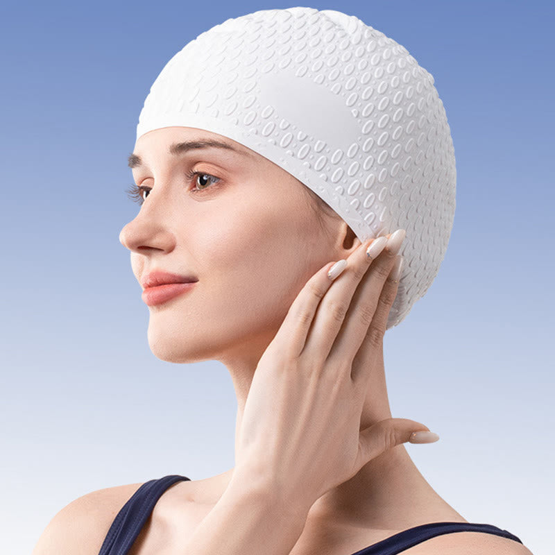 Solid Color Silicone Swim Cap - image 1