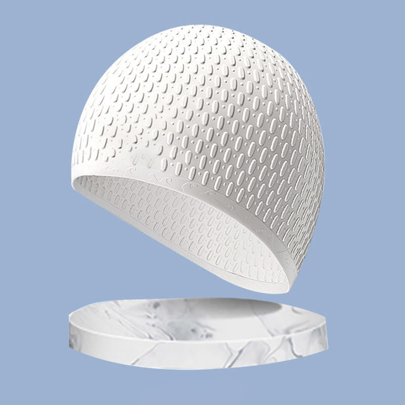 Teardrop Shape Swim Cap - White - One Size - image 3
