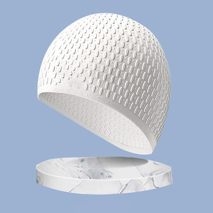 Teardrop Shape Swim Cap - White - One Size - image 3