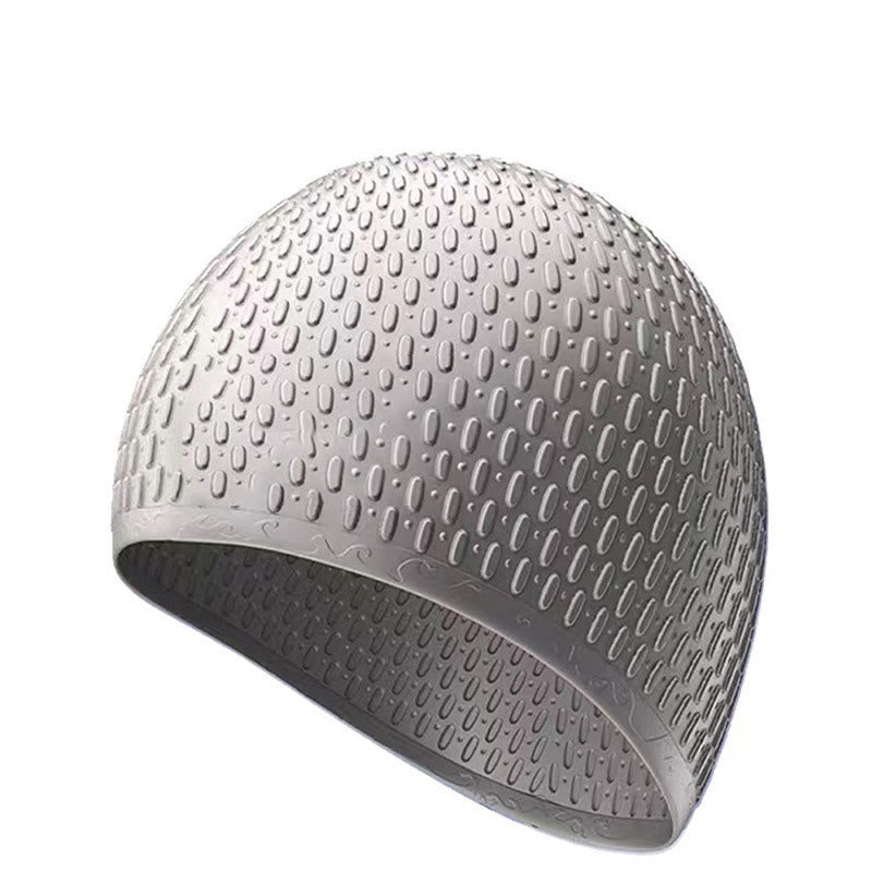 Teardrop Shape Swim Cap - Grey - One Size - image 4