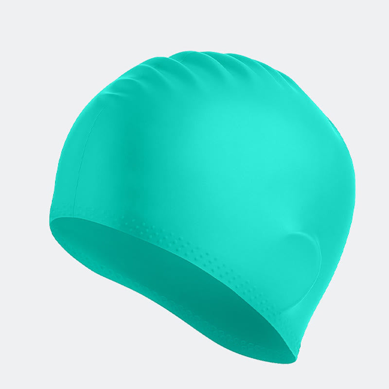 Solid Color Anti Slip Swim Cap - Light Green - One Size - image 12