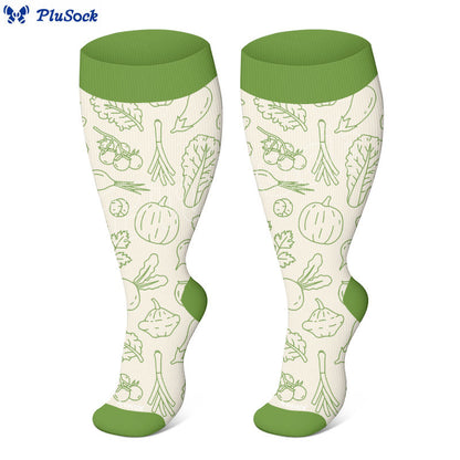 Plus Size Vegetable Series Compression Socks(3 Pairs) - image 2
