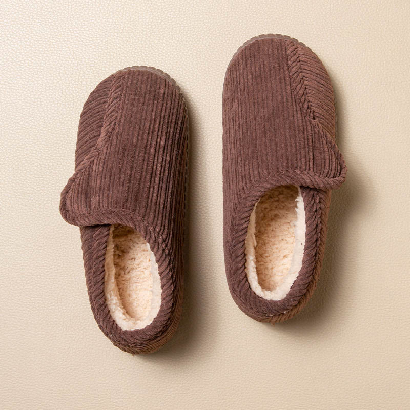 Plusock Plus Size Non-slip Warm Slippers - Coffee - EU44-45(US9-10) - image 5