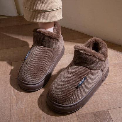 Plusock Plus Size High Top Winter Slippers - Coffee - EU43-44(US9-10) - image 4