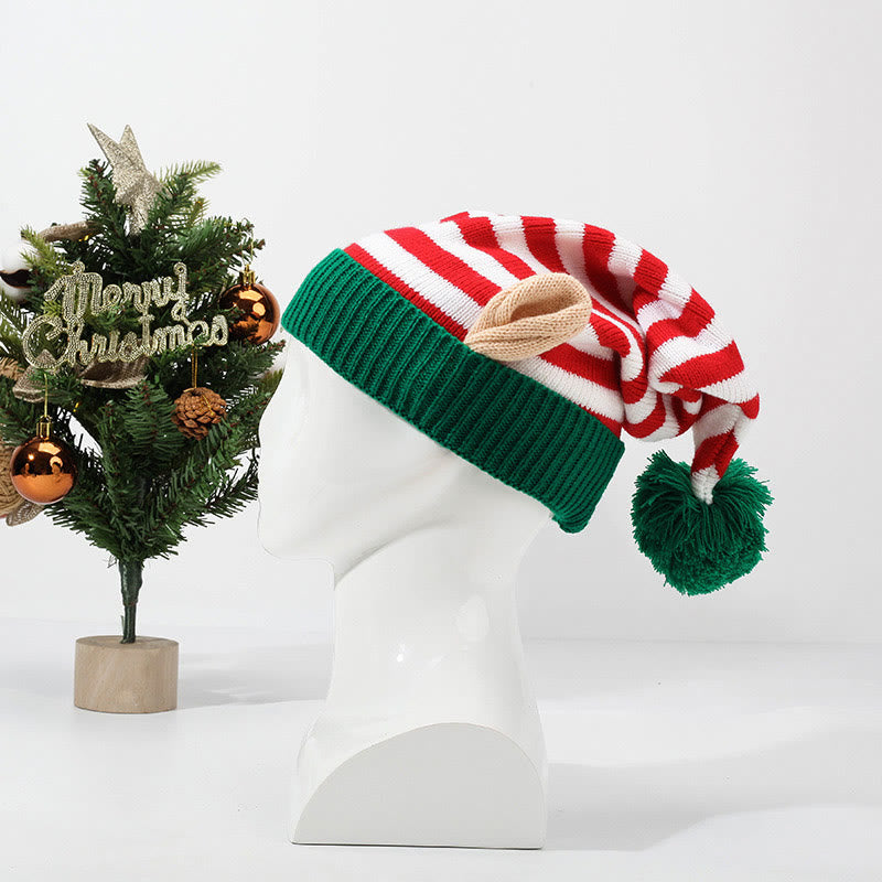 Plusock Red Green Stripes Beanie - Green - One Size - image 2