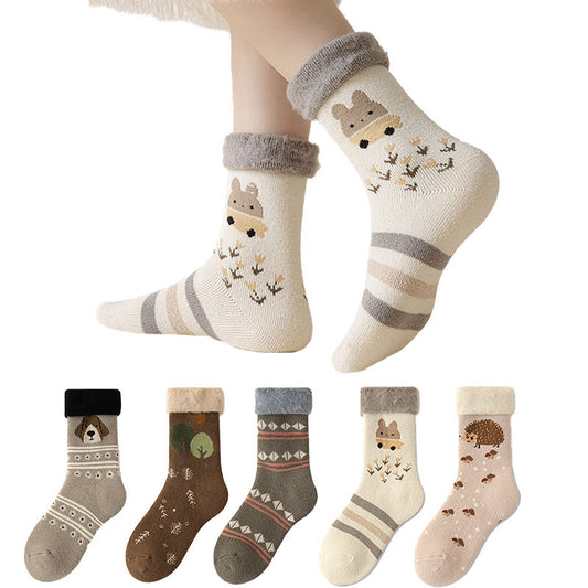Plusock Cute Cartoon Quarter Socks(5 Pairs) - image 0