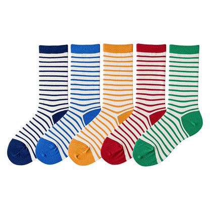 Plusock Plus Size Retro Stripes Quarter Socks(5 Pairs) - Multicolor - EU36-43(US3-9) - image 10