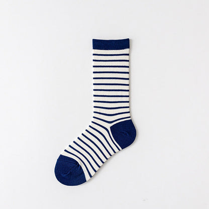 Plusock Plus Size Retro Stripes Quarter Socks(5 Pairs) - Navy Blue - EU36-43(US3-9) - image 7