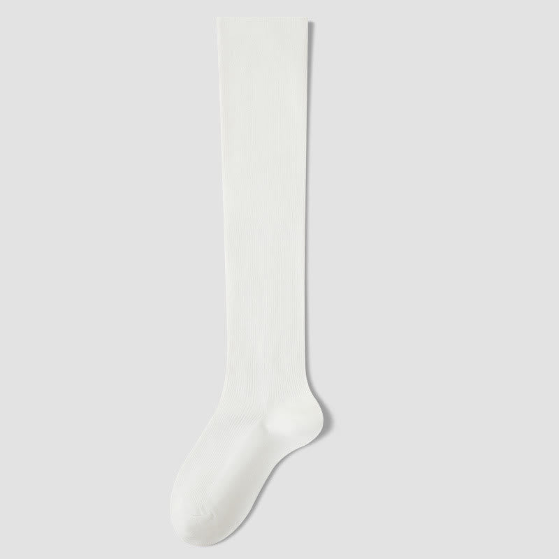 Plusock Plus Size Antibacterial Knee High Socks(3 Pairs) - White - EU36-40(US3-7) - image 9