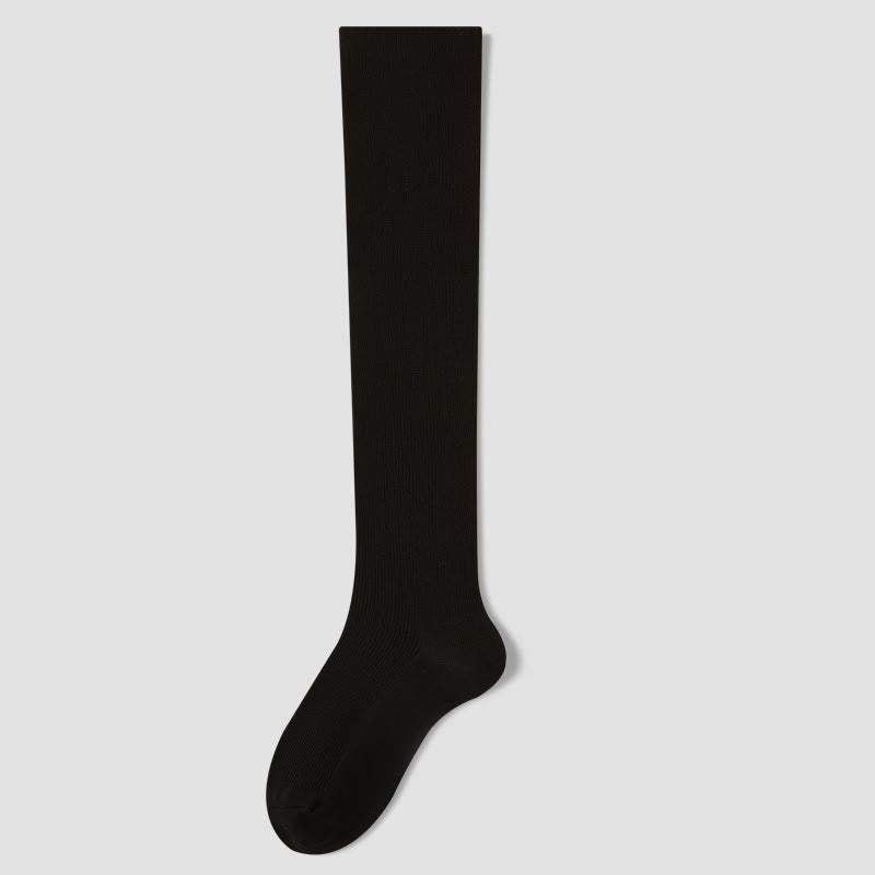 Plusock Plus Size Antibacterial Knee High Socks(3 Pairs) - Black - EU36-40(US3-7) - image 10