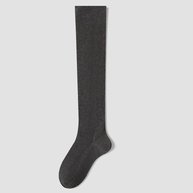 Plusock Plus Size Antibacterial Knee High Socks(3 Pairs) - Dark Grey - EU36-40(US3-7) - image 12