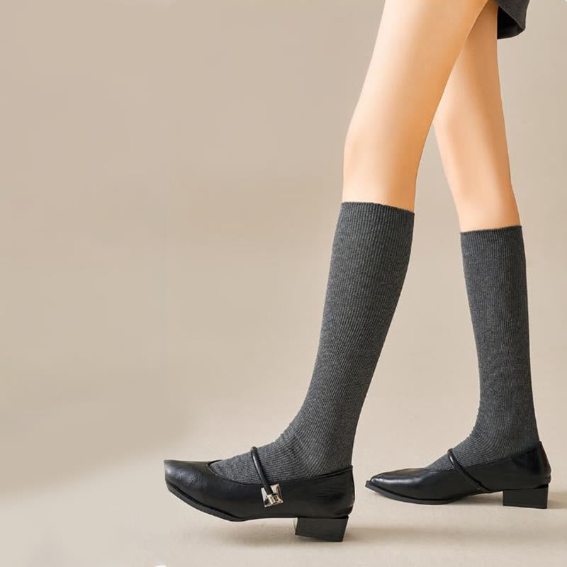 Plusock Plus Size Antibacterial Knee High Socks(3 Pairs) - image 3