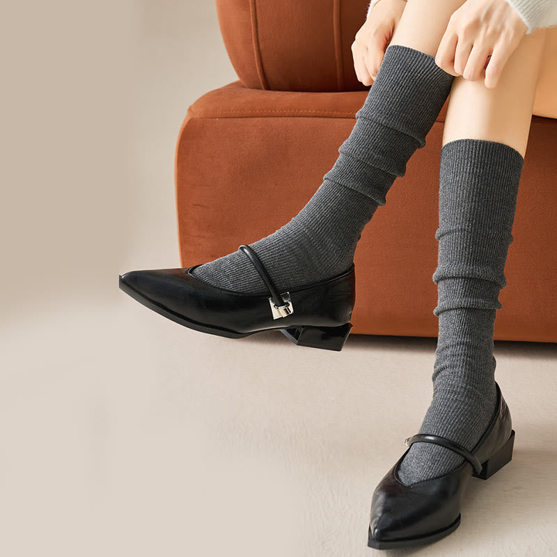 Plusock Plus Size Antibacterial Knee High Socks(3 Pairs) - image 7