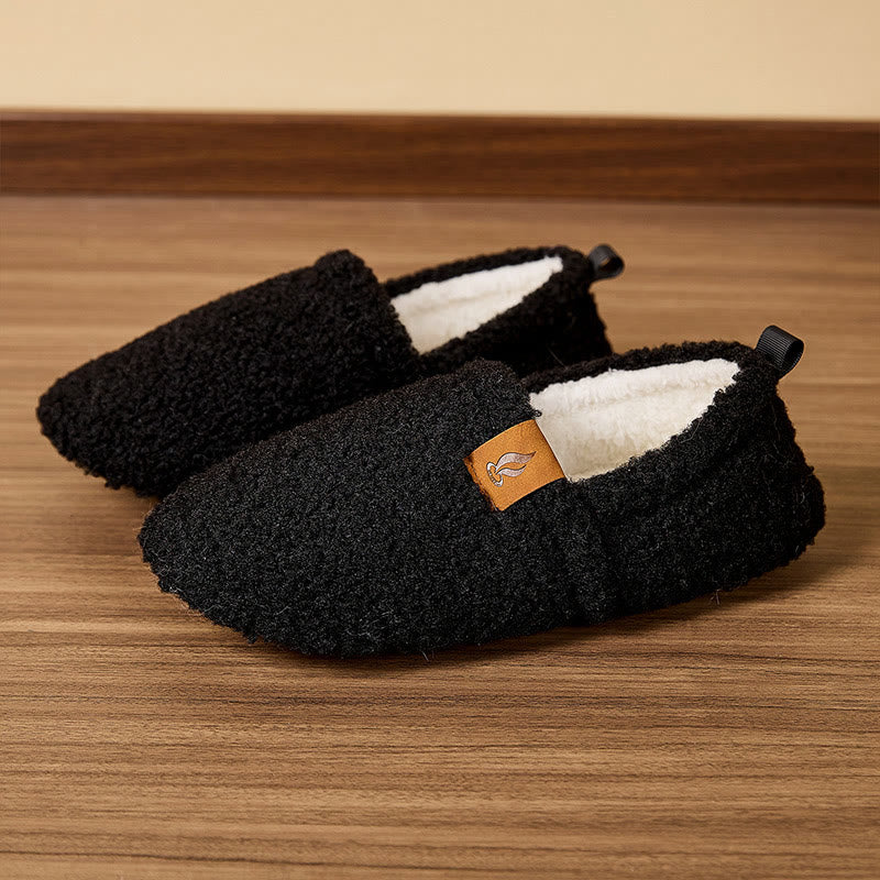 Plusock Plus Size Warm Wear Resistant Slippers - Black - EU44-45(US10-11) - image 8