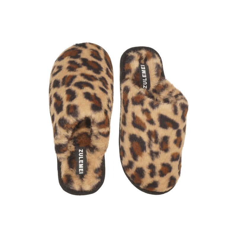Plusock Plus Size Leopard Print Warm Slippers - image 6