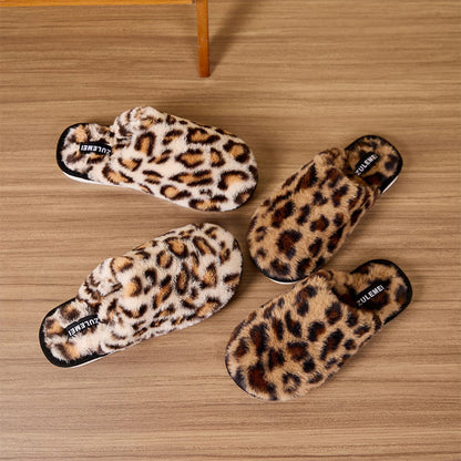 Plusock Plus Size Leopard Print Warm Slippers - image 4