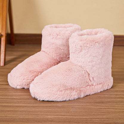 Plusock Plus Size Plush Mid Tube Slippers - Pink - EU44-45(US10-11) - image 10