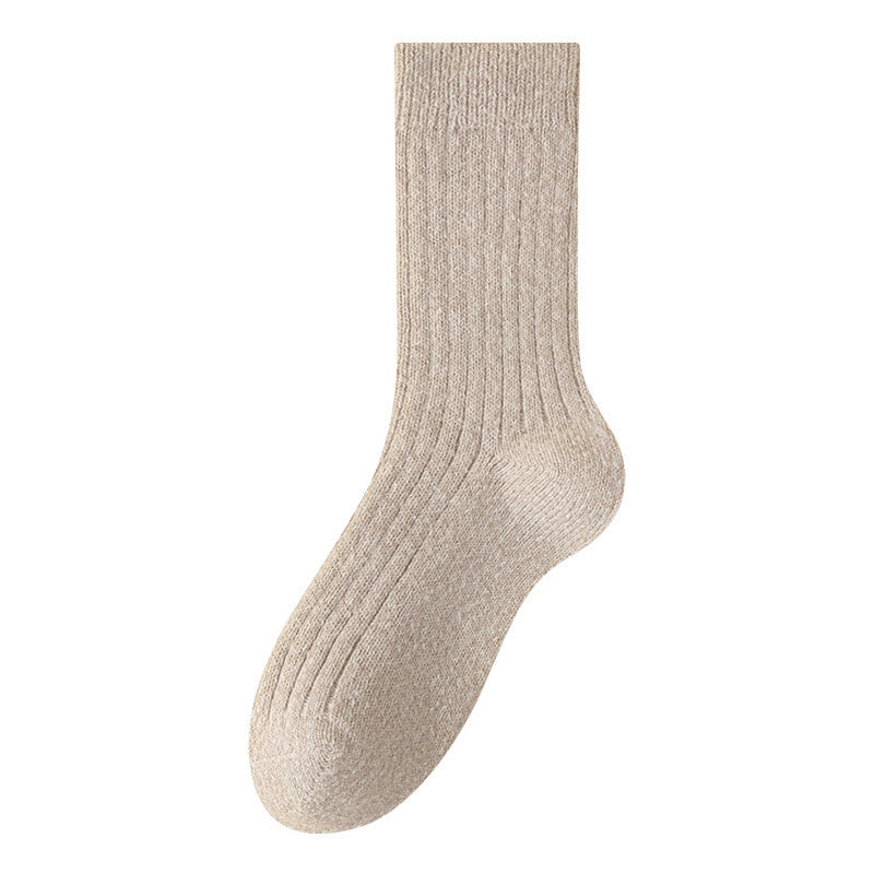 Plusock Plus Size Solid Color Cashmer Quarter Socks(6 Pairs) - Khaki - EU39-44(US6-10) - image 10