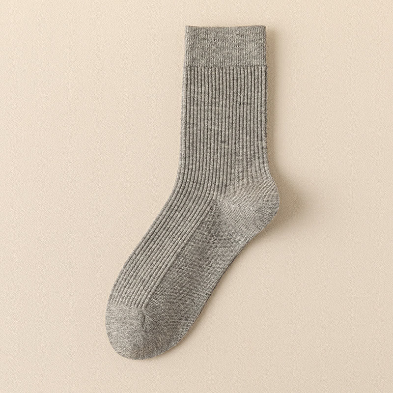 Plusock Plus Size Solid Color Casual Quarter Socks(4 Pairs) - Grey - EU39-44(US6-10) - image 13