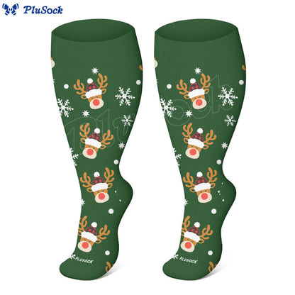 Plusock Plus Size Penguin Deer Cow Compression Socks - image 2