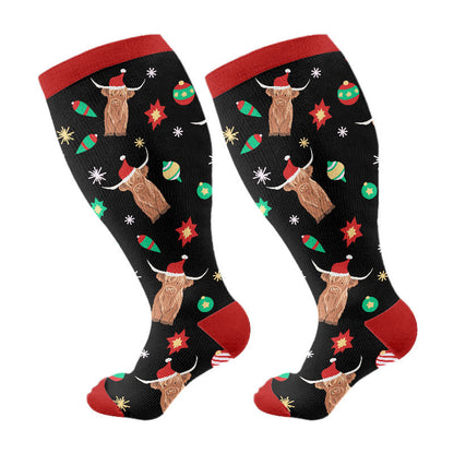 » Plusock Plus Size Penguin Deer Cow Compression Socks (100% off)