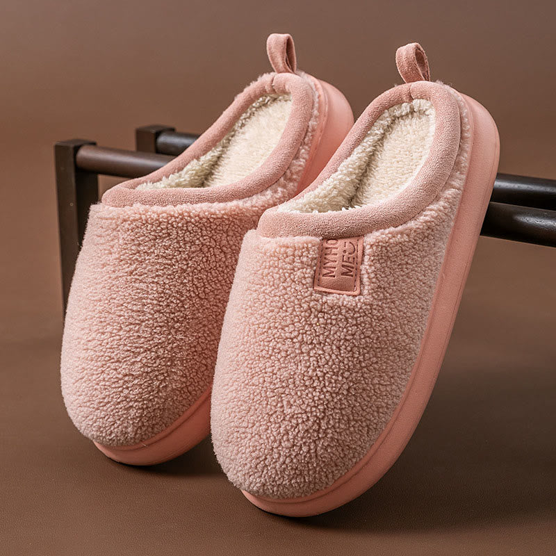 Plusock Plus Size Simple Plush Slippers - Pink - EU44-45(US10-11) - image 10