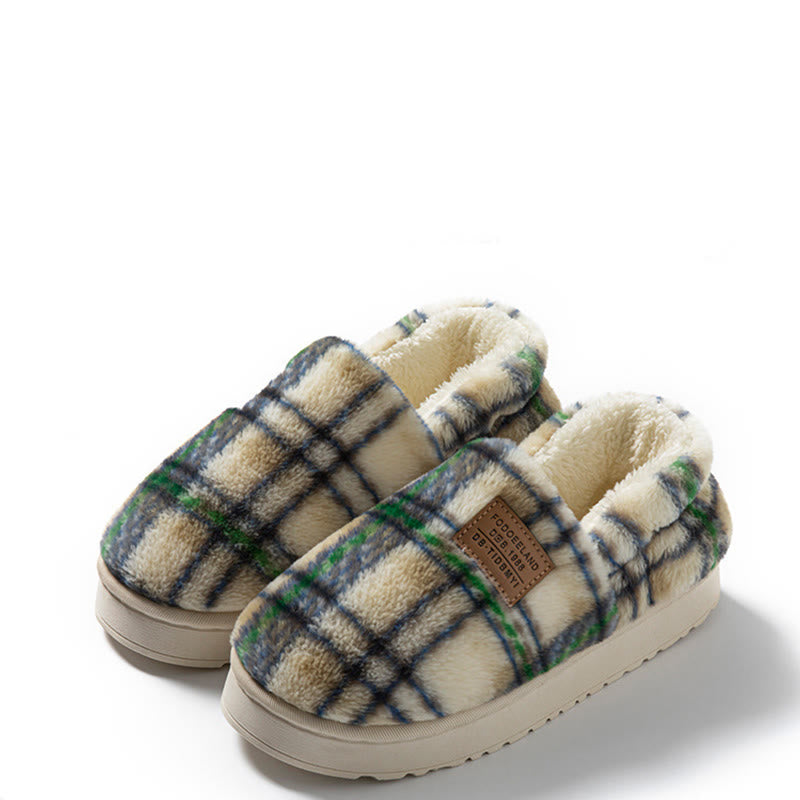 Plusock Plus Size Grid Design Slippers - Green - EU44-45(US10-11) - image 15
