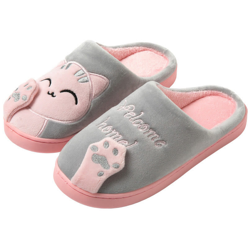 Plusock Plus Size 3D Cartoon Cat Slippers - Grey - EU43-44(US9-10) - image 13