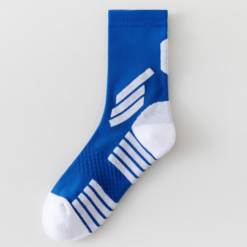 Plusock Plus Size Basketball Quarter Compression Socks(5 Pairs) - Blue - EU39-45(US6-11) - image 9