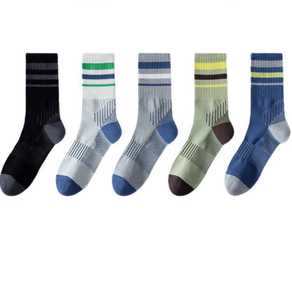 Plusock Plus Size Rib Cuff Quarter Compression Socks(5 Pairs) - Multicolor - EU38-44(US5-10) - image 14