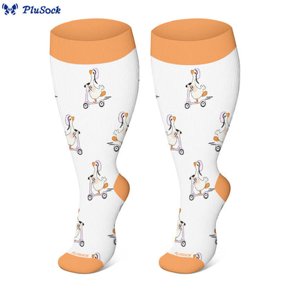 Plusock Plus Size Cats Dogs Ducks Compression Socks(3 Pairs) - image 2